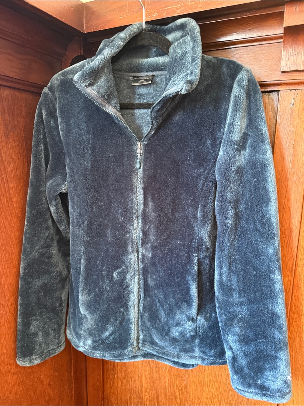 32 Degrees Plush Full-Zip Faux Fur Teddy Jacket in Blue